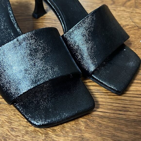 Jeffrey Campbell Averie Mule Sandal In Black Crinkle Patent Size 8 - Picture 3 of 7